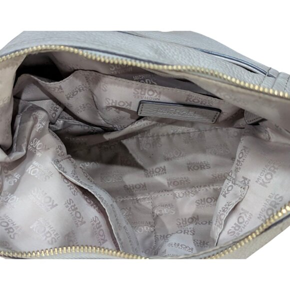 Michael Kors Taupe Bag Shoulder Top Zip Medium Leather Fulton Crossbody Handbag - Picture 4 of 4